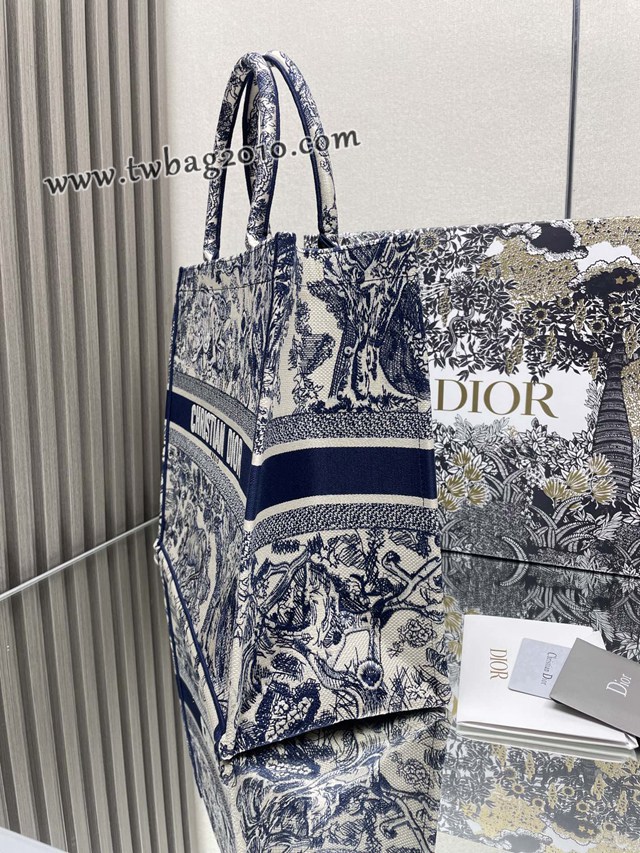 Dior专柜新款TOTE包迪奥高仿原单经典蓝虎大号购物袋手提托特包 djfk1378